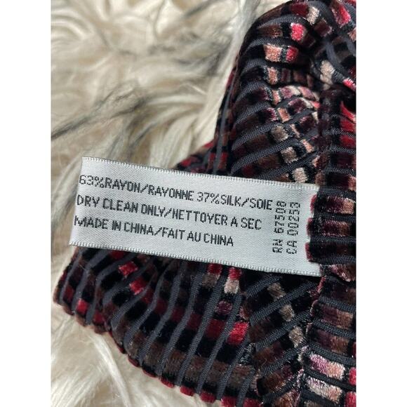 Collection XIIX Silk Blend Scarf Multicolor Reds and Burgandy 4ft 9 in x 7 in - Picture 4 of 4